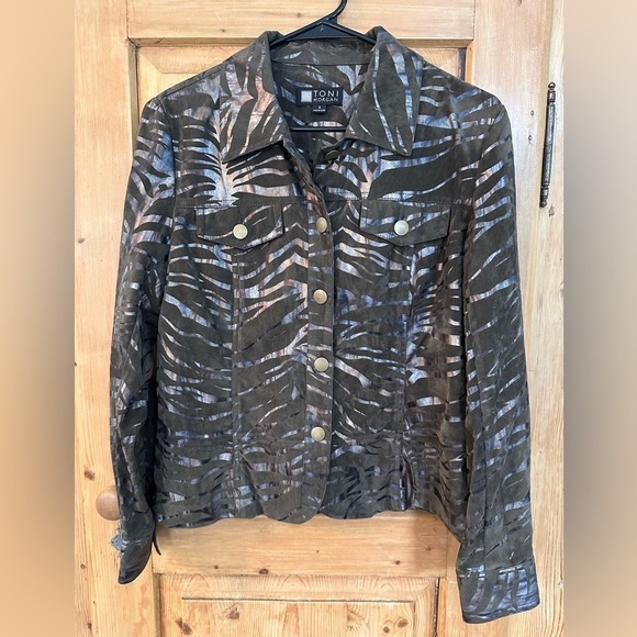 Toni Morgan Vintage 80’s Suede/Metallic Jacket Sz S Grunge Whimsigoth Steampunk - Picture 1 of 12